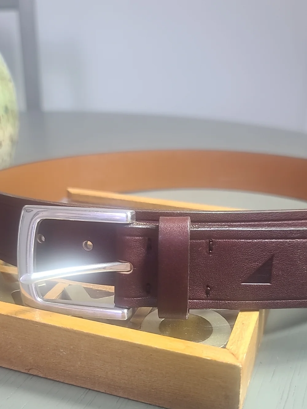 Untuckit Men's Brown Leather Belt - Classic Casual Style Size 34